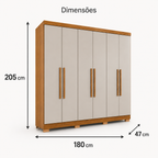 Guarda-roupa Casal 6 Portas 2 Gavetas França