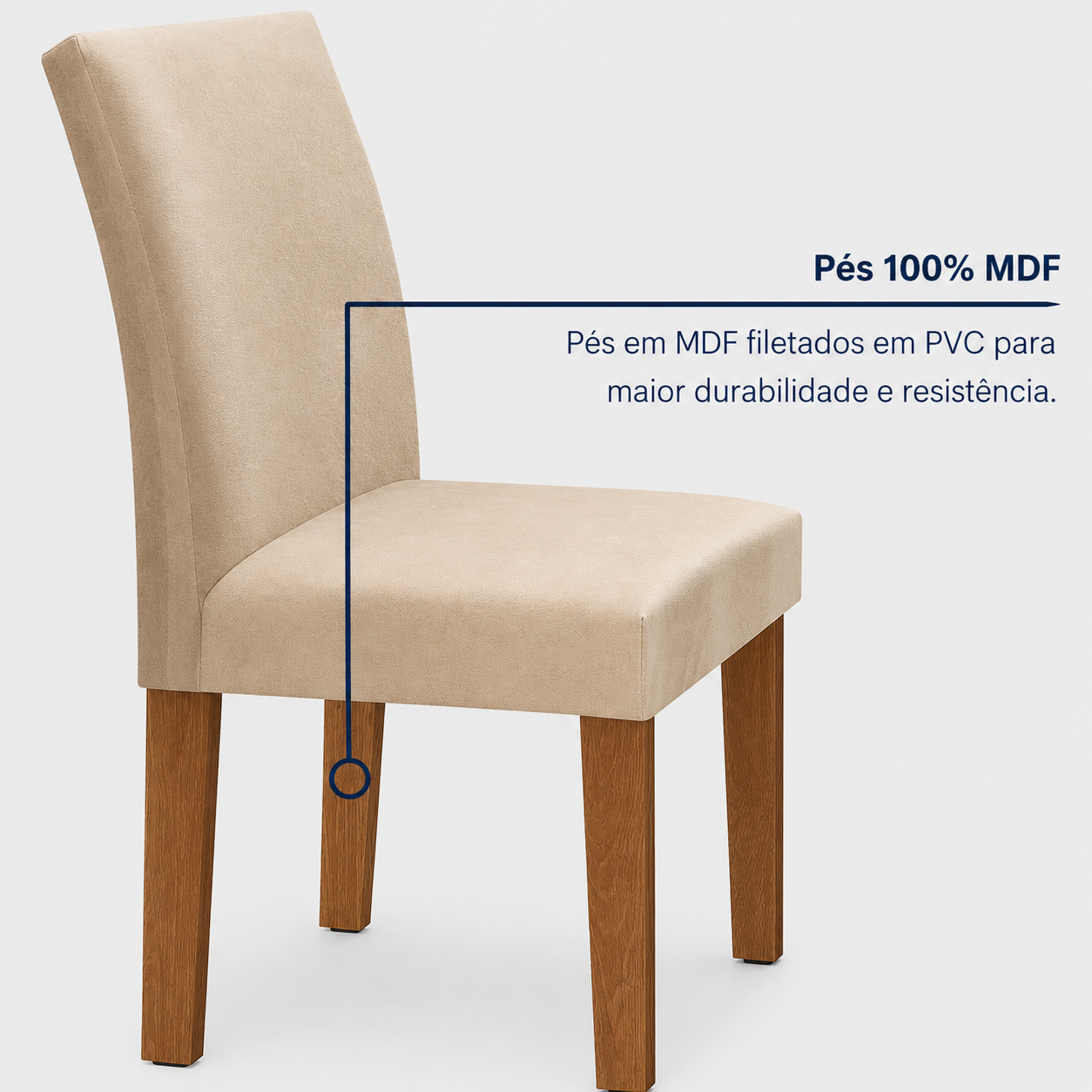 Conjunto Sala de Jantar Mesa Tampo MDF 4 Cadeiras Cor Chocolate/Bege/Branco